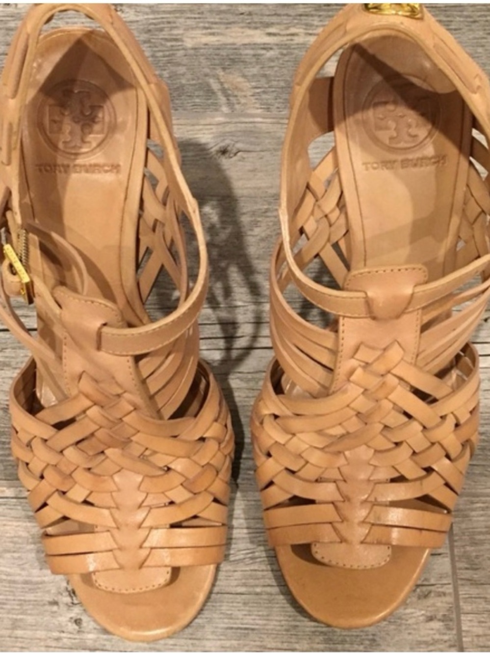Tory Burch woven heels